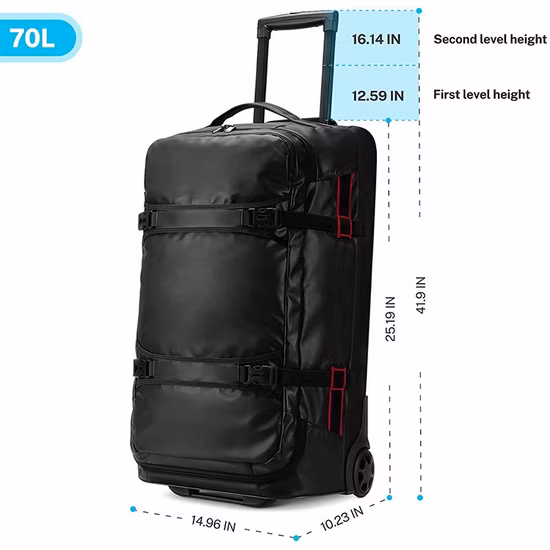 Saco de bagagem com rodas personalizado por atacado, saco de viagem para carrinho de viagem com rodas