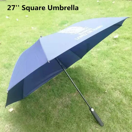 Guarda-chuva de golfe quadrado reto à prova de vento aberto automático ao ar livre de fábrica de 27 polegadas