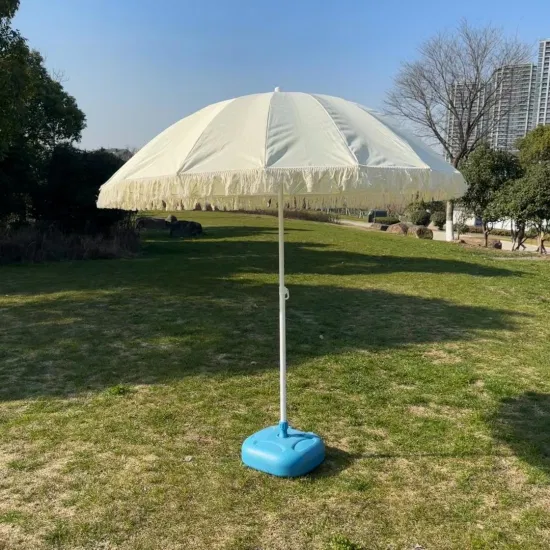 Guarda-chuva com franjas brancas de 2 metros com borla de inclinação UV